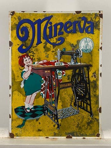 Minerva - Emaille bord - 51x37 cm - Gemaakt van een dikke