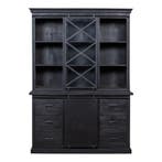 Buffetkast Mangohout Milan 140 X Zwart, Verzenden, Nieuw, Overige houtsoorten, Industriële meubels