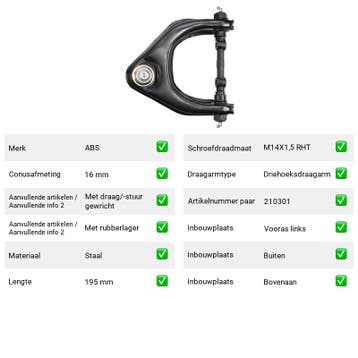 Draagarm Vooras links Bovenaan Buiten Hyundai Galloper, Verzenden, Nieuw, Hyundai