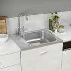 vidaXL Gootsteen met afvoerset 600x500x155 mm roestvrij, Verzenden, Nieuw