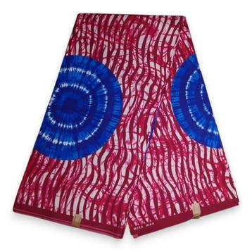 Afrikaanse stof - Blauw / Roze Tie Dye - Polycotton - 1 yard, Ophalen of Verzenden, Nieuw