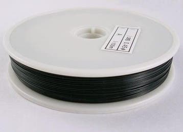 RVS Rijgdraad met nylon coating  0,38 mm x 100 meter zwart, Hobby en Vrije tijd, Ophalen of Verzenden, Nieuw, Kraal