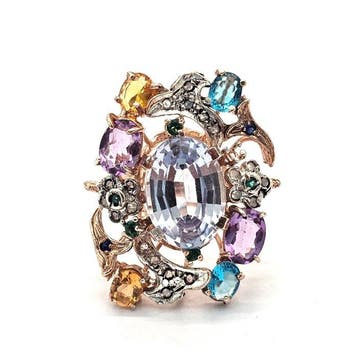 Zonder minimumprijs - Ring - 9 kt. Roségoud, Zilver -, Nieuw