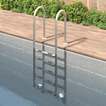 vidaXL Zwembadladder 54x38x211 cm 304 roestvrij staal, Verzenden, Nieuw