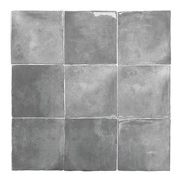 Wandtegel Agostino Brume Handvorm Grijs Glans 13x13, Nieuw, Minder dan 20 cm, 10 m² of meer, Wandtegels
