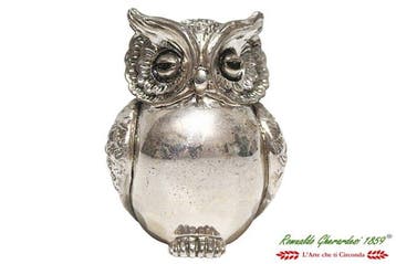 Mida Argenti in lastra Argento - sculptuur, Gufo - 8 cm -