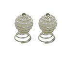 Haarspeld Curlies 1cm - Bolvorm Pareltjes Strass Steen - Wit, Nieuw