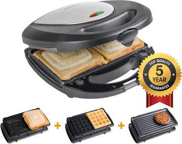 2dekans | Bestron Tosti apparaat - ASM8010 - 760W - 3-in-1, Ophalen of Verzenden, Gebruikt