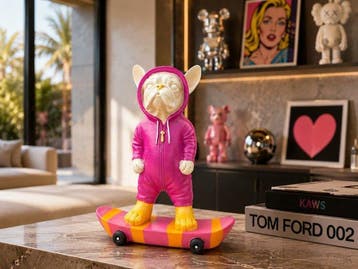sculptuur, French Bulldog on Skateboard – Pop Art Style - 26