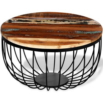 vidaXL Salontafel massief gerecycled hout, Verzenden, Nieuw, Overige houtsoorten, 50 tot 100 cm