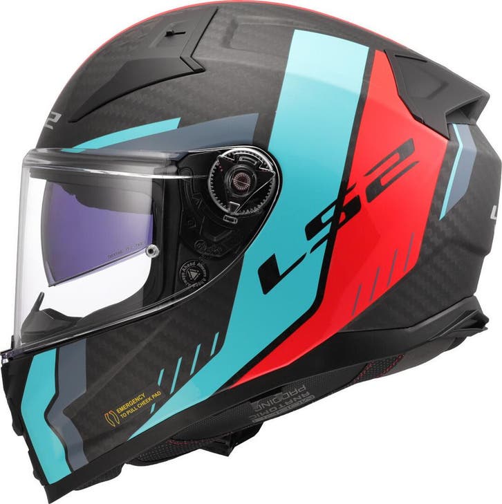 LS2FF811VectorIICGridRoodCyaan06Integraalhelm, Motoren, Kleding | Motorhelmen, Integraalhelm, Heren, XXL, Nieuw met kaartje, Overige merken