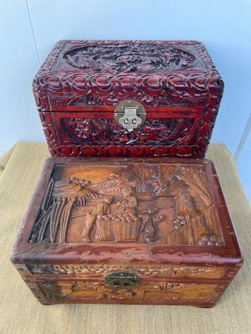 Sieradendoos (2) - Vintage - Hout