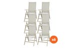 Set van 6 - Hartman Napoli verstelbare tuinstoel - Latte, Tuin en Terras, Verzenden, Nieuw, Overige materialen