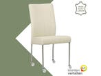Leren eetkamerstoel Comfort met wieltjes - Toledo Avorio, Huis en Inrichting, Overige kleuren, Nieuw, Leer, Ophalen of Verzenden