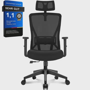 Ergonomische bureaustoel mesh met verstelbare hoofdsteun en, Huis en Inrichting, Verzenden, Nieuw