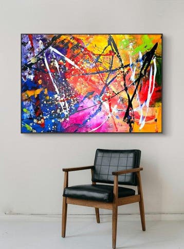 Micha Lenartowicz - Abstract Composition - XL, Antiek en Kunst, Kunst | Schilderijen | Modern