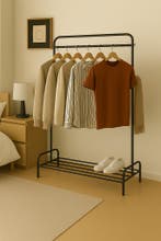 Kledingrek | Metaal met coating | 110x55x160cm | Zwart, Verzenden, Nieuw