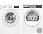 Bosch Wasmachine + Bosch Droger, 8 tot 10 kg, Nieuw, 1200 tot 1600 toeren, Voorlader