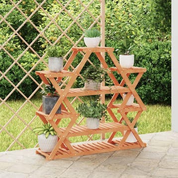 vidaXL Plantenstandaard 110x25x105 cm massief vurenhout, Verzenden, Nieuw