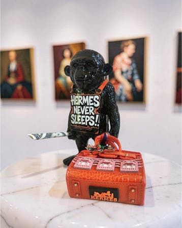 Lyssandre Saint York - Banksy hommage série Monkey  HERMES