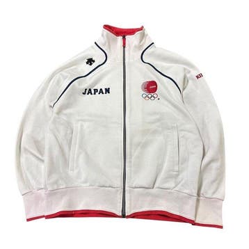 DESCENTE Team Japan Olympische Trainingsjack — Wit Officiële, Nieuw