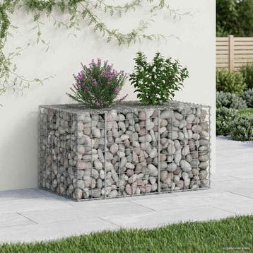 vidaXL Gabion Verhoogd Bed 100 x 60 x 55 cm Gegalvaniseerd, Verzenden, Nieuw, IJzer