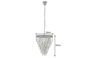 Kroonluchter CRYSTAL 50cm ijzer zwart glazen prismas grijs, Ophalen of Verzenden, Nieuw