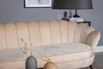 3-Zitsbank - Mikal - Beige - Fluweel - Jörn, Huis en Inrichting, Banken | Bankstellen, Verzenden, Nieuw