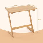 LIVSK Ruimtebesparende Z - vormige Bamboe Bijzettafel - Mult, Verzenden, Nieuw