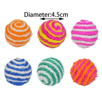 4-Delige Sisal Speelballen Interactief Kattenspeelgoed, Verzenden, Nieuw
