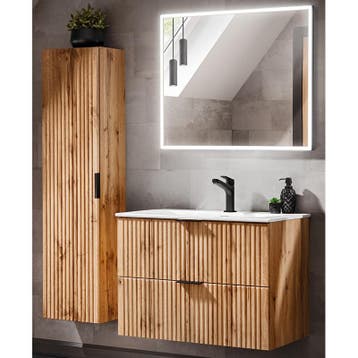 Badkamermeubel Polaris Oak 80CM (Badkamermeubels), Ophalen of Verzenden, Nieuw