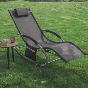 Comfortabele Schommelstoel Lounger met Hoes en Opbergvak - A, Verzenden, Nieuw