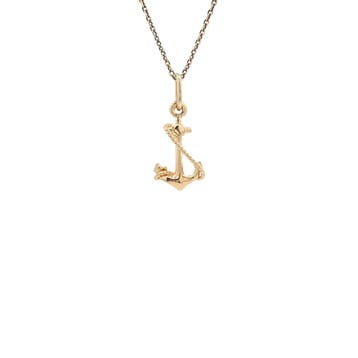 Gouden hanger anker 14 karaat, Verzenden, Zo goed als nieuw, Goud