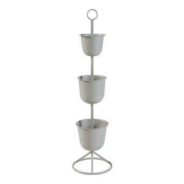 Plantenstandaard Alphen 3 bloempotten 110x28 cm lichtgrijs [, Tuin en Terras, Bloempotten, Verzenden, Nieuw