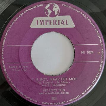 vinyl single 7 inch - Het Leedy Trio - t Is Rot, Maar He..., Verzenden, Zo goed als nieuw, 7 inch, Nederlandstalig