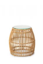 Palm Poef | PE Rattan | Beige | Glas | Ø40 x 40 cm, Verzenden, Nieuw in verpakking