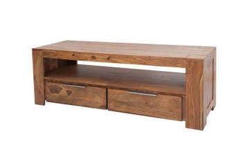 Massief tv-meubel MAKASSAR 130cm Sheesham lowboard twee, Ophalen of Verzenden, Nieuw