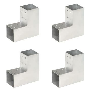 vidaXL Paalverbindingen 4 st L-vorm 81x81 mm gegalvaniseerd, Verzenden, Nieuw