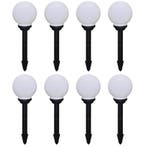 vidaXL Tuinpadlampen 8 st met grondpin LED 15 cm, Verzenden, Nieuw, Kunststof