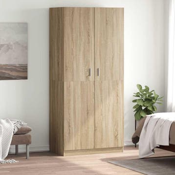 vidaXL Kledingkast 90x52x200 cm bewerkt hout sonoma, Verzenden, Nieuw