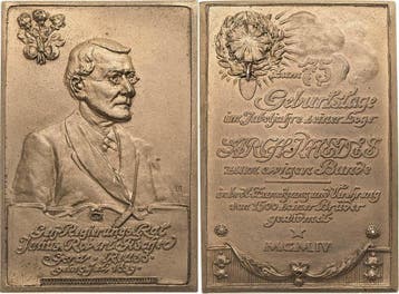 Bronzeplakette 1904 Reuss-persoenlichkeiten Fischer, Juli..., Verzenden