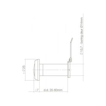 Intersteel Deurspion 180° kijkhoek - chroom, Verzenden, Nieuw