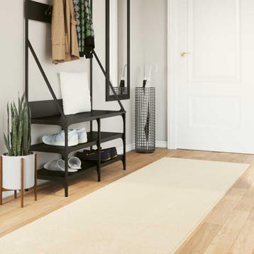vidaXL Medium pile zachte en wasbare tapijt HUARTE Crème 80, Verzenden, Nieuw, Crème
