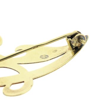 Gouden broche van de letter A, Ophalen of Verzenden, Gebruikt, Goud, Goud