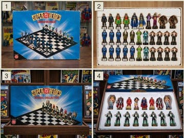 Lote - 2 conjuntos de ajedrez DC Super Herois - Schaakspel -, Nieuw