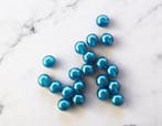 25 x Transparante DQ Glasparel – 8 mm – Kleur Teal – G, Hobby en Vrije tijd, Ophalen of Verzenden, Nieuw, Kraal
