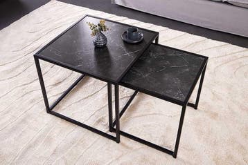 Set van 2 bijzettafels SLIM LINE 50cm antraciet zwart, Ophalen of Verzenden, Nieuw
