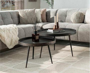 Salontafel Vera Set van 2 Metallic rond - Zwart, Huis en Inrichting, Ophalen of Verzenden, Nieuw