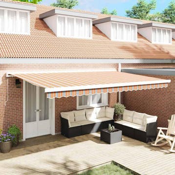 vidaXL Uitschuifbare luifel Meerkleurig 500 × 300 cm, Verzenden, Nieuw