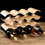 Bamboe Wijnrek 4-Lagen – Golf Flessenrek voor 14 Flessen, Verzenden, Nieuw